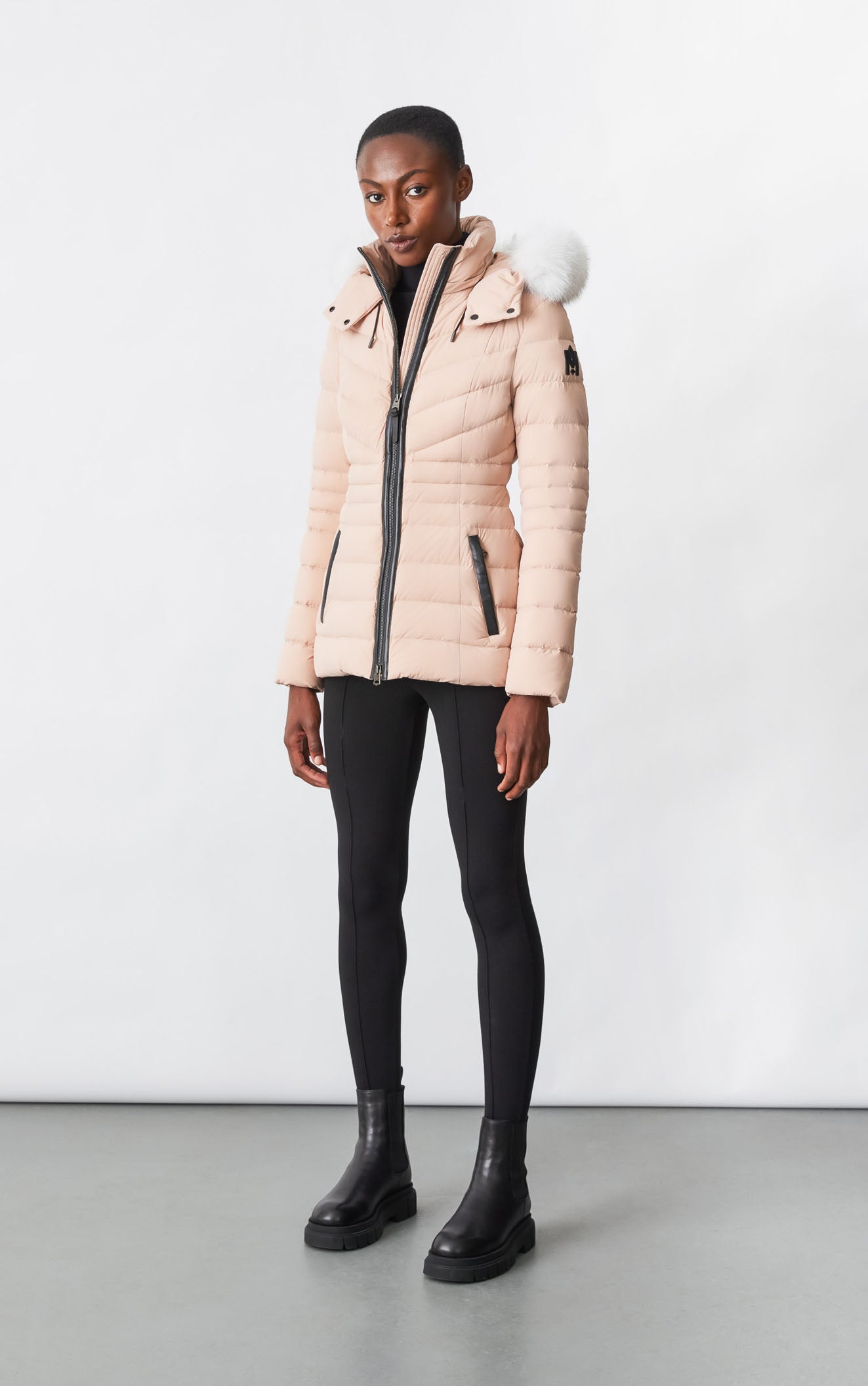 Patsy-BX, Agile 360 down jacket with blue fox fur for ladies