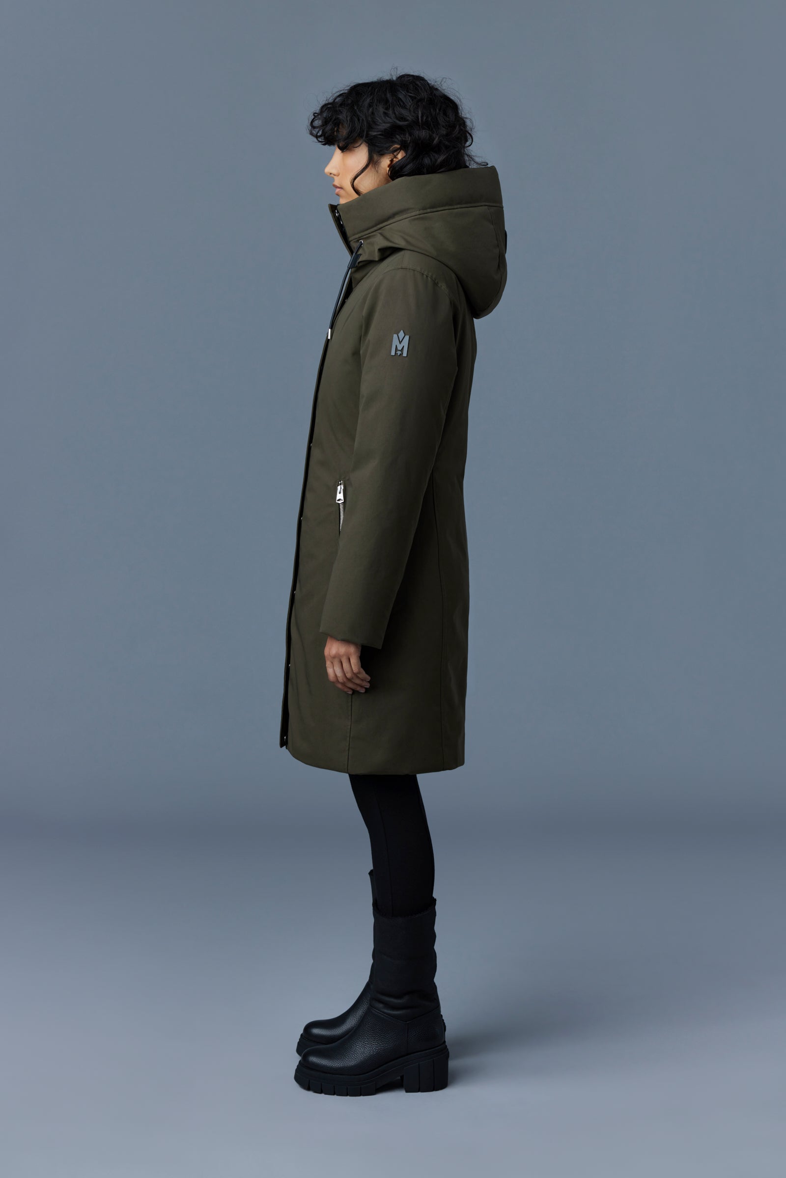 Shiloh-NF, 2-in-1 fitted down coat with removable bib for